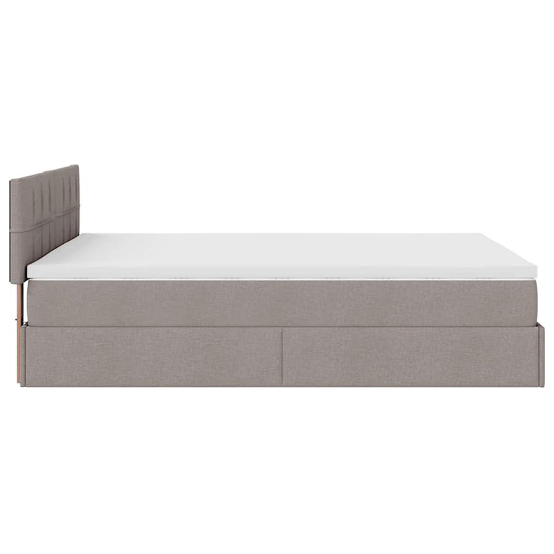 vidaXL Ottomán ágy matraccal & LED-ek Taupe 140x190 cm anyaggal