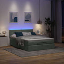 vidaXL Ottomán ágy matraccal & LED-ek Sötétszürke 140x200 cm anyagból