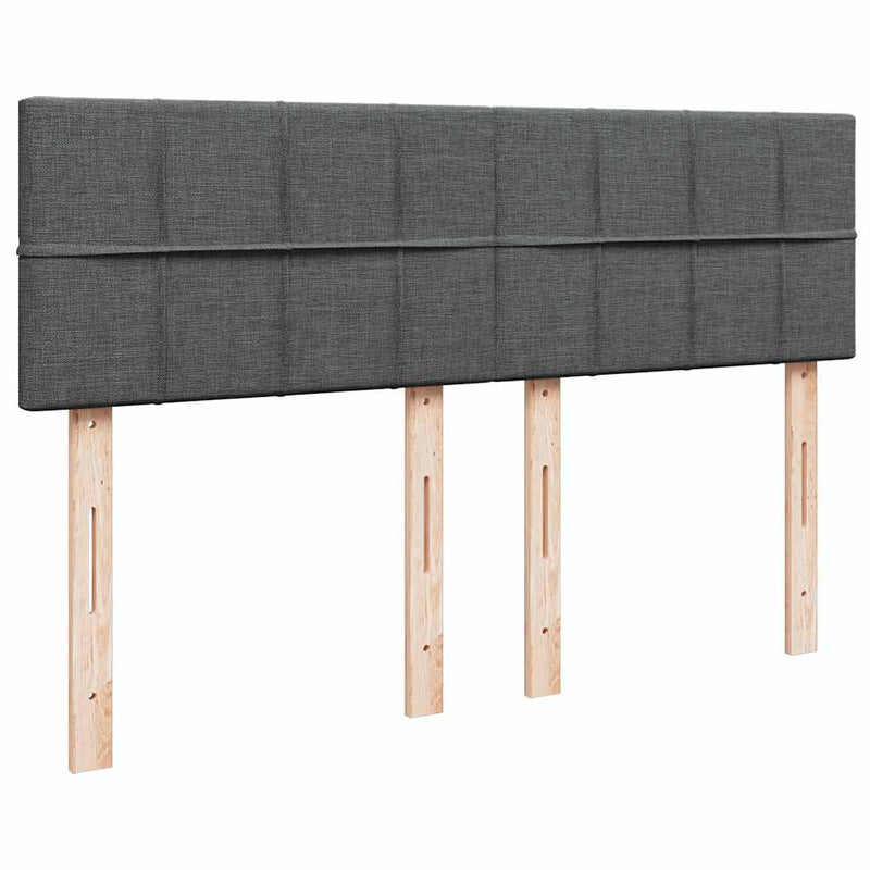 vidaXL Ottomán ágy matraccal & LED-ek Sötétszürke 140x200 cm anyagból