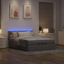 vidaXL Ottomán ágy matraccal & LED-ek Taupe 140x200 cm anyaggal
