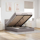 vidaXL Ottomán ágy matraccal & LED-ek Taupe 140x200 cm anyaggal