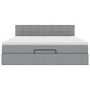 vidaXL Ottomán ágy matraccal világosszürke 160x200 cm szövet