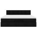 vidaXL fekete szövet ottomán ágy matraccal & LED-ek 180x200cm