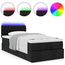 vidaXL fekete szövet ottomán ágy matraccal & LED-ek 80x200cm