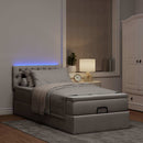 vidaXL tópszínű szövet ottomán ágy matraccal & LED-ek 90x200 cm