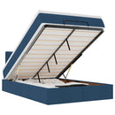 vidaXL Ottomán ágy matraccal & LED kék 120x200 cm szövet