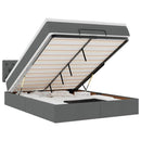 vidaXL Ottomán ágy matraccal & LED-ek Sötétszürke 140x190 cm szövet