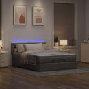vidaXL Ottomán ágy matraccal & LED-ek Taupe 140x190 cm anyaggal