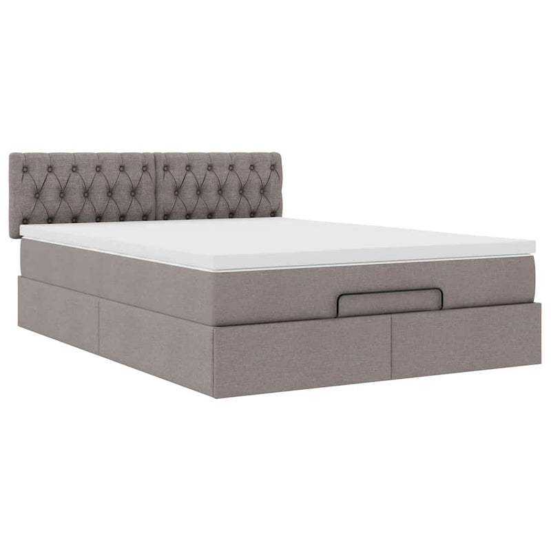 vidaXL Ottomán ágy matraccal & LED-ek Taupe 140x190 cm anyaggal
