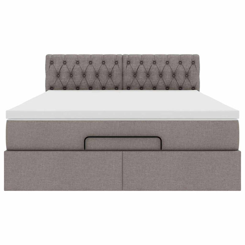 vidaXL Ottomán ágy matraccal & LED-ek Taupe 140x190 cm anyaggal
