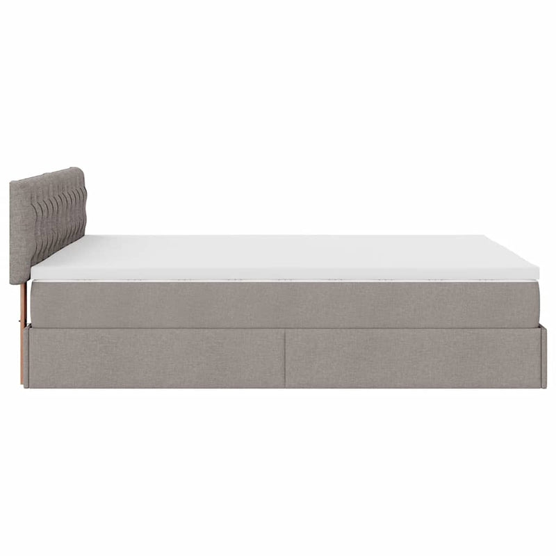 vidaXL Ottomán ágy matraccal & LED-ek Taupe 140x190 cm anyaggal