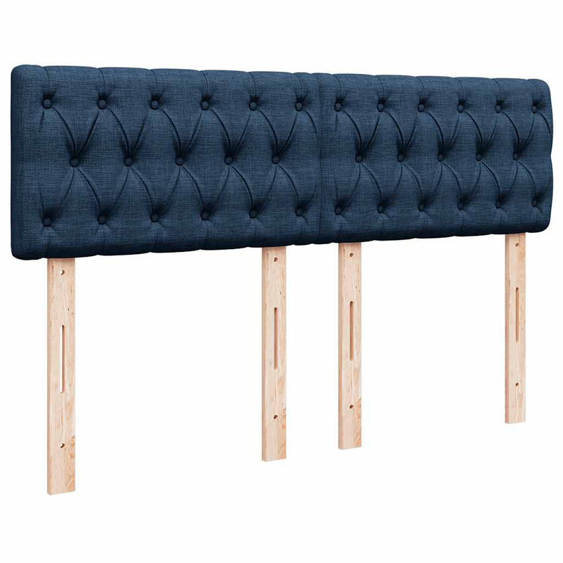 vidaXL Ottomán ágy matraccal & LED kék 140x190 cm szövet