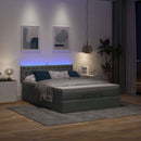 vidaXL Ottomán ágy matraccal & LED-ek Sötétszürke 140x200 cm anyagból