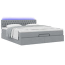 vidaXL Ottomán ágy matraccal világosszürke 160x200 cm szövet