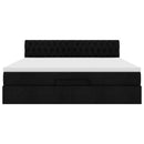 vidaXL Ottomán ágykeret matraccal fekete 160x200cm szövet