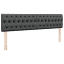 vidaXL sötétszürke szövet ottomán ágy matraccal & LED-ek 180x200cm