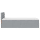 vidaXL világosszürke szövet ottomán ágy matraccal & LED-ek 80x200cm