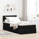 vidaXL Ottomán ágy matraccal fekete 90x200 cm szövet