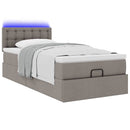 vidaXL tópszínű szövet ottomán ágy matraccal & LED-ek 90x200 cm