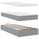 vidaXL Ottomán ágy matraccal világosszürke 100x200 cm szövet