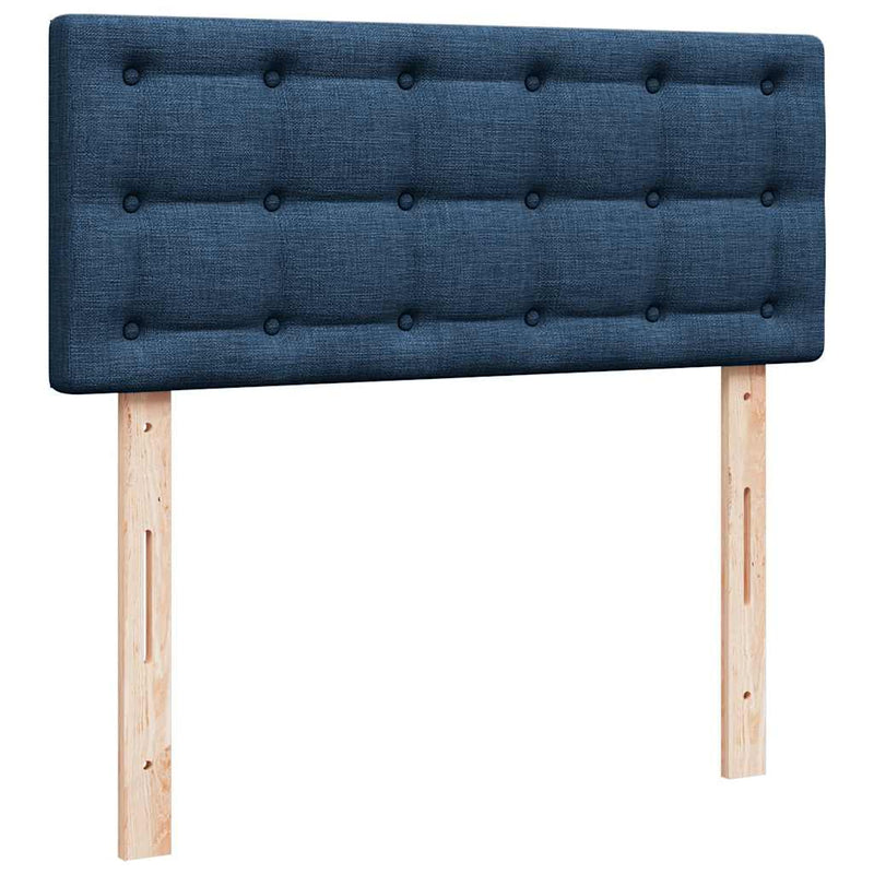 vidaXL kék szövet ottomán ágy matraccal & LED-ek 120x190cm