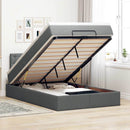 vidaXL sötétszürke szövet ottomán ágy matraccal & LED-ek 120x200 cm