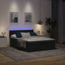 vidaXL Ottomán ágy matraccal & LED-ek Fekete 140x190 cm Szövet