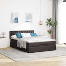 vidaXL Ottomán ágy matraccal & LED-ek Sötétbarna 140x190 cm szövet