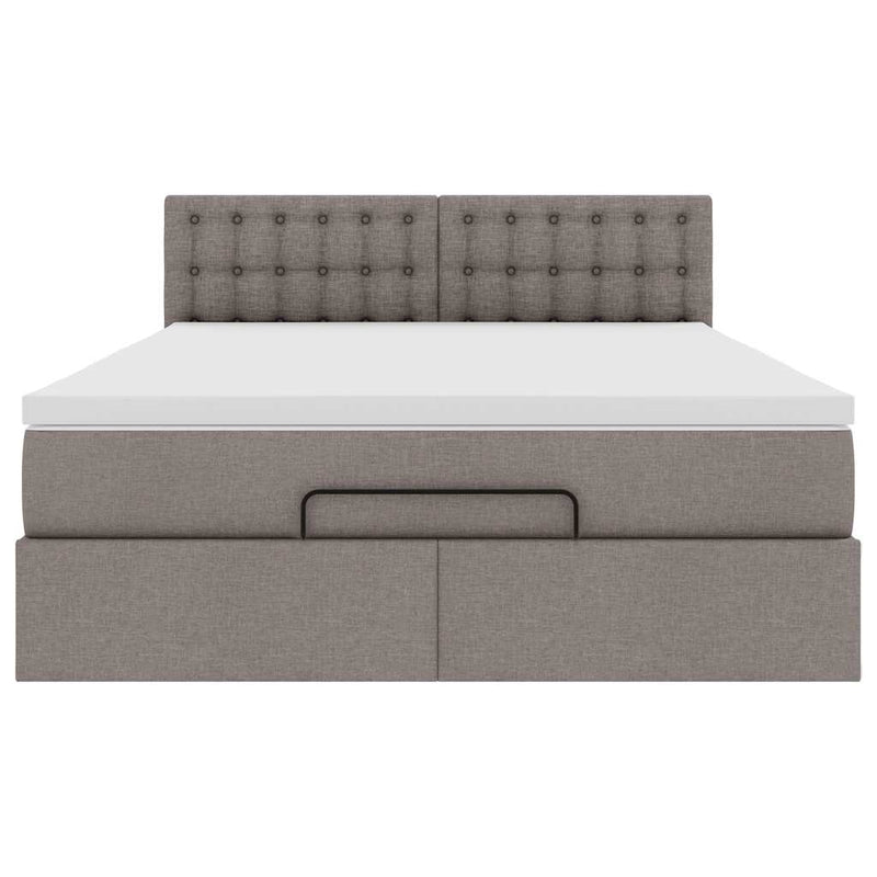 vidaXL Ottomán ágy matraccal & LED-ek Taupe 140x190 cm anyaggal