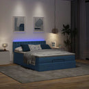 vidaXL Ottomán ágy matraccal & LED kék 140x190 cm szövet