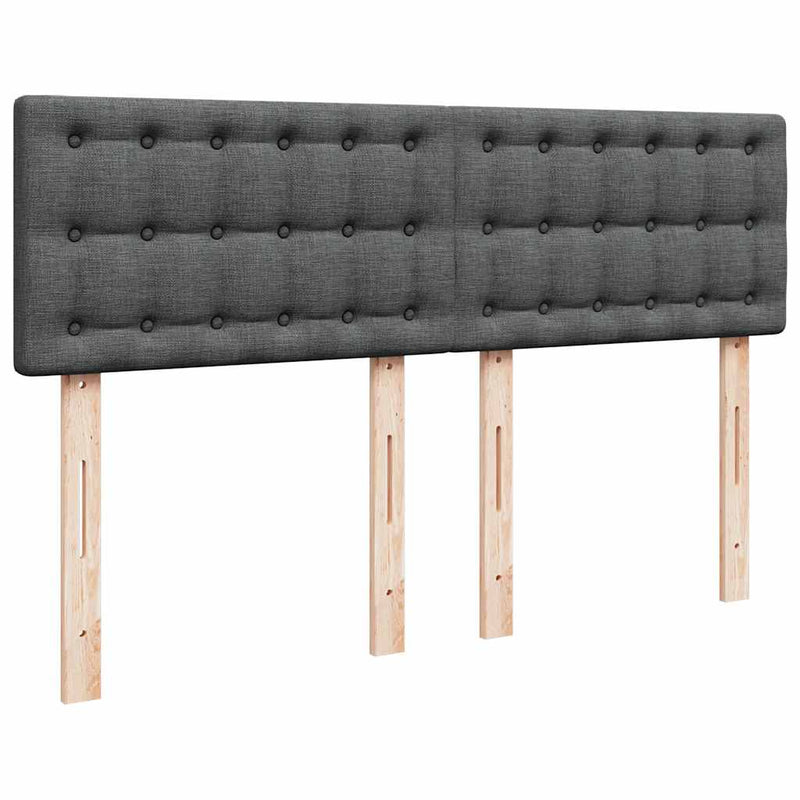 vidaXL Ottomán ágy matraccal & LED-ek Sötétszürke 140x200 cm anyagból