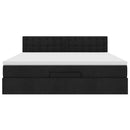 vidaXL Ottomán ágykeret matraccal fekete 160x200cm szövet