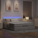 vidaXL tópszínű szövet ottomán ágy matraccal & LED-ek 180x200cm