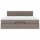 vidaXL tópszínű szövet ottomán ágy matraccal & LED-ek 180x200cm