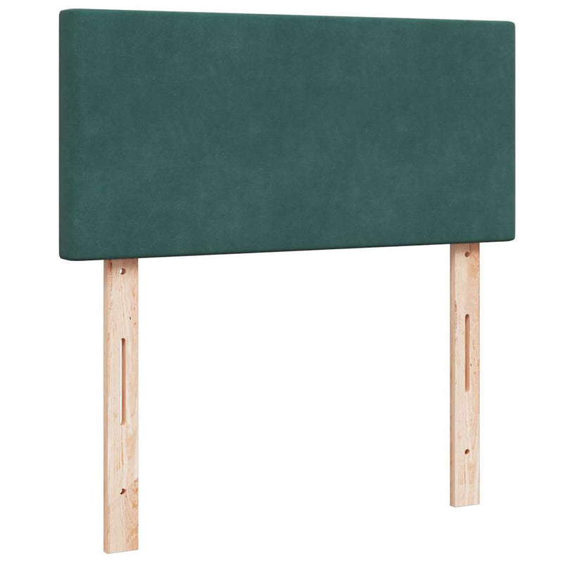 vidaXL sötétzöld bársony ottomán ágy matraccal & LED-ek 80 x 200 cm