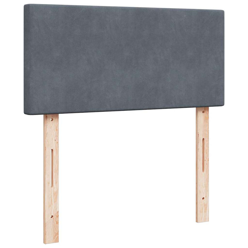 vidaXL Ottomán ágykeret matraccal sötétszürke 90x190cm bársony
