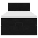 vidaXL Ottomán ágykeret matraccal fekete 90x190cm bársony
