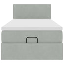 vidaXL Ottomán ágykeret matraccal Világosszürke 100x200cm bársony