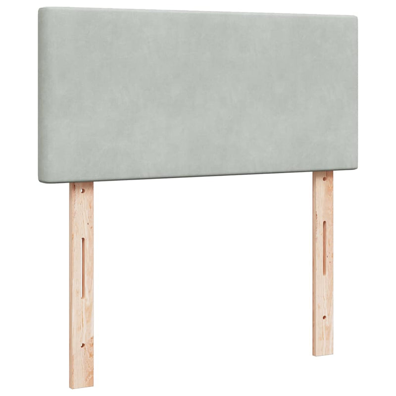 vidaXL Ottomán ágykeret matraccal Világosszürke 100x200cm bársony