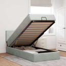 vidaXL Ottomán ágykeret matraccal Világosszürke 100x200cm bársony