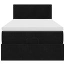 vidaXL Ottomán ágykeret matraccal Fekete 100x200cm bársony
