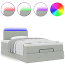vidaXL világosszürke bársony ottomán ágy matraccal & LED-ek 120x190cm
