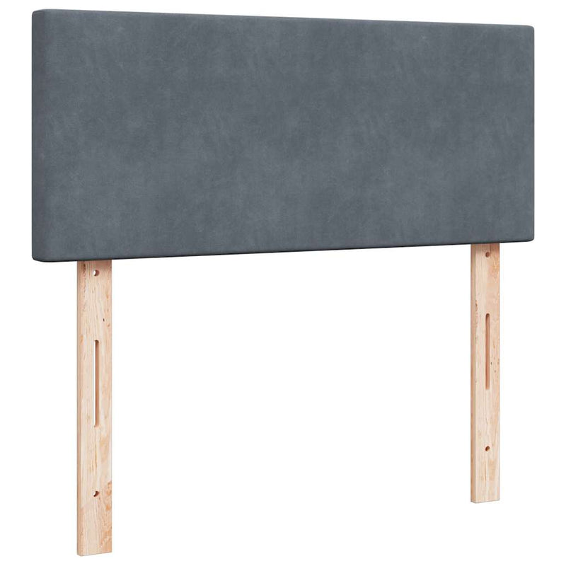 vidaXL sötétszürke bársony ottomán ágy matraccal & LED-ek 120x190cm