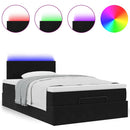 vidaXL fekete bársony ottomán ágy matraccal & LED-ek 120x190cm