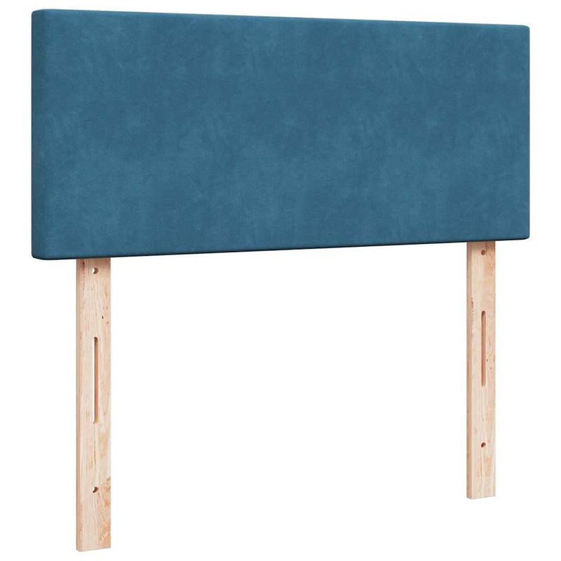 vidaXL sötétkék bársony ottomán ágy matraccal & LED-ek 120x190cm