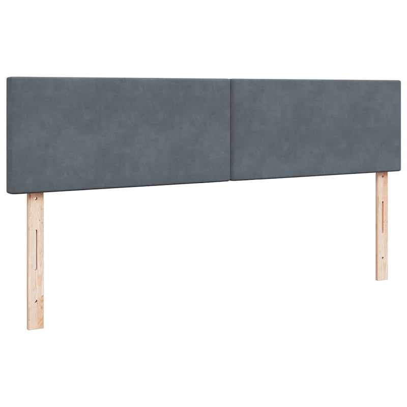 vidaXL Ottomán ágykeret matraccal Sötét szürke 200x200cm bársony