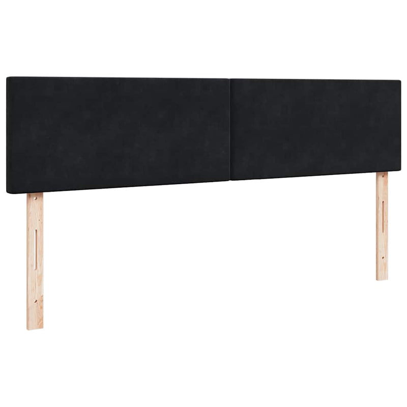 vidaXL Ottomán ágykeret matracokkal Fekete 200x200cm bársony