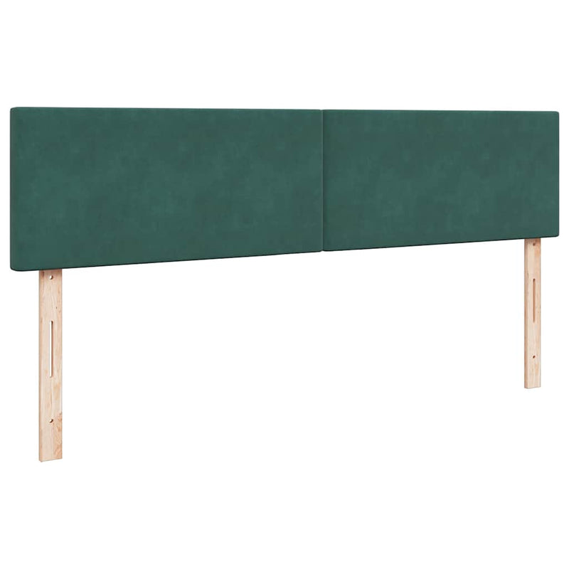 vidaXL Ottomán ágykeret matracokkal Sötétzöld 200x200cm bársony