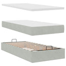 vidaXL Ottomán ágykeret matraccal világosszürke 80x200cm bársony