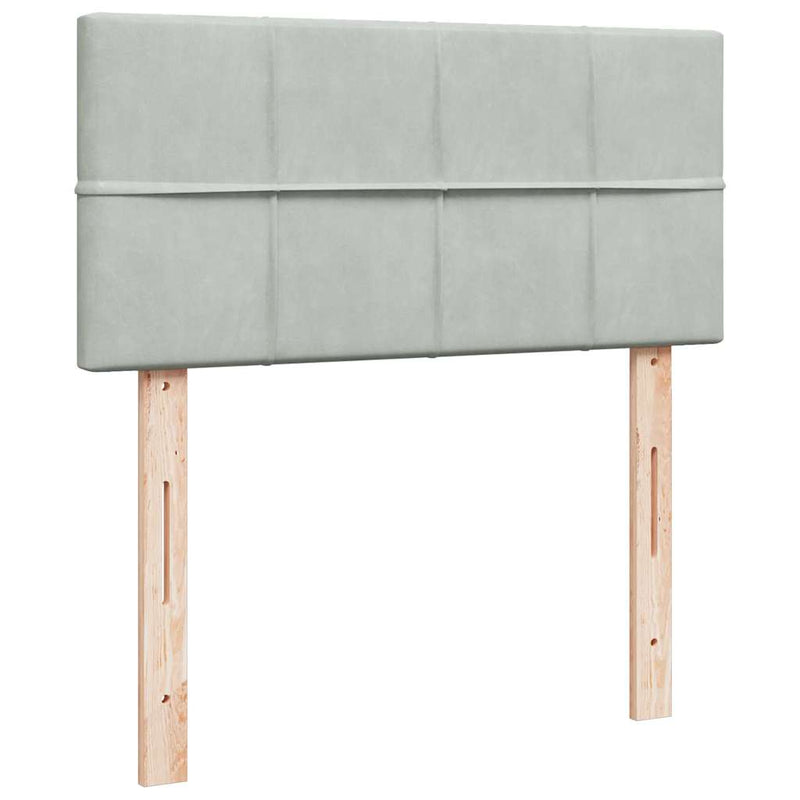vidaXL Ottomán ágykeret matraccal világosszürke 80x200cm bársony